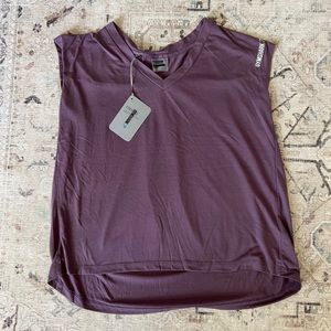 Gymshark Purple Wash High Low Shirt Pleated Back